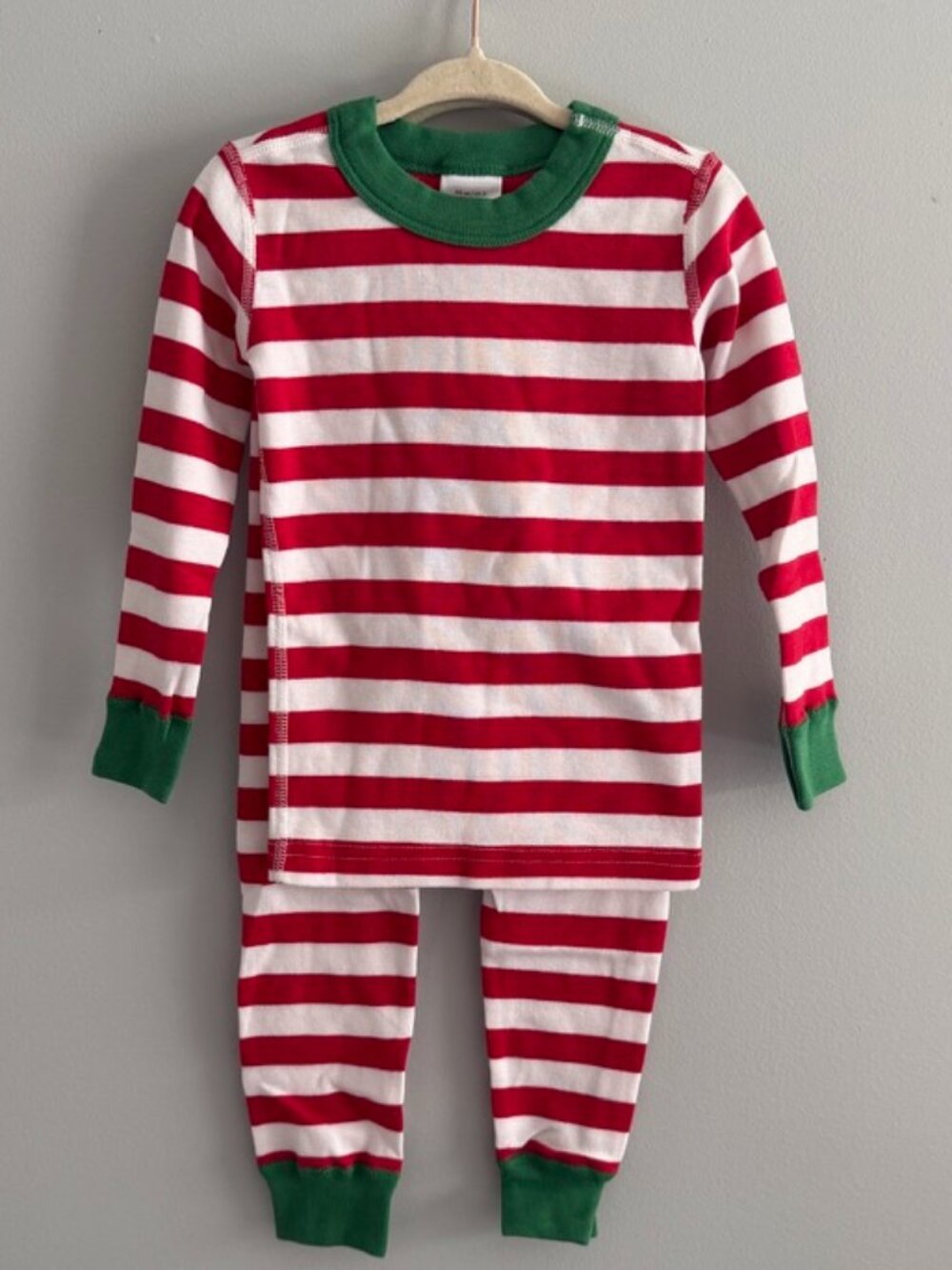 Hanna Andersson Kids Holiday Striped Long John Pajama Set in Hanna Red/White 3T